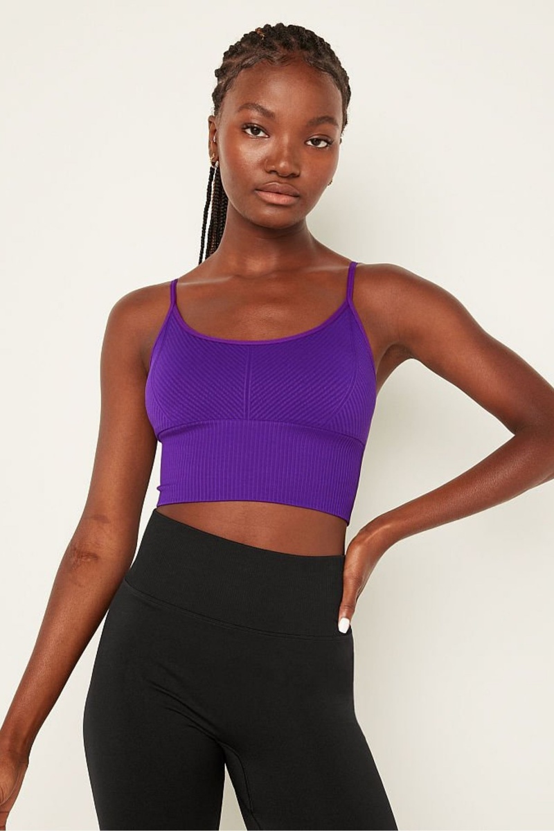 Victoria\'s Secret Wear Everywhere Seamless Lightly Doublée Low Impact Sports Bra Violette | RNGI-29658