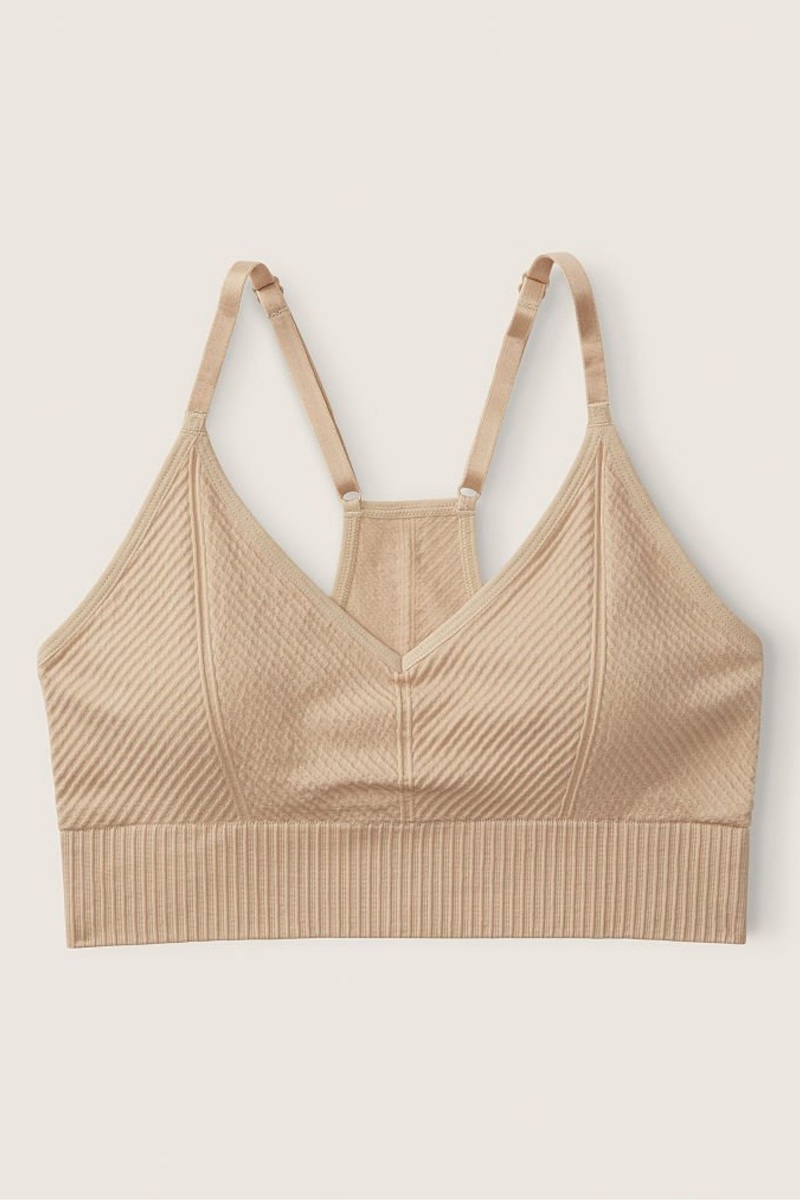 Victoria's Secret Wear Everywhere Seamless Lightly Doublée Low Impact Sports Bra Sable Clair | BDMN-70391