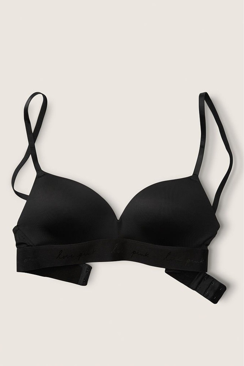 Victoria\'s Secret Wear Everywhere Smooth Non Wired Push Up T-Shirt Bra Noir | ESBT-79481