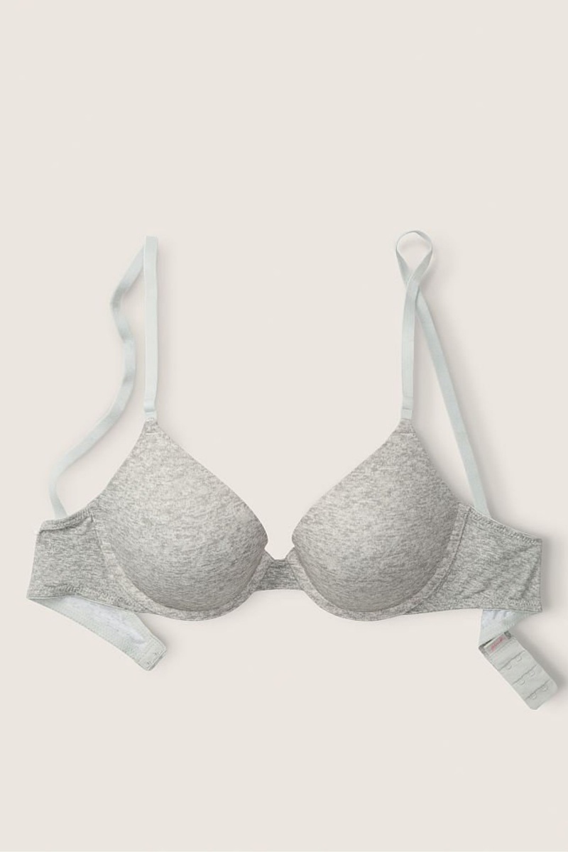 Victoria's Secret Wear Everywhere Smooth Push Up T-Shirt Bra Grise | JURV-72195