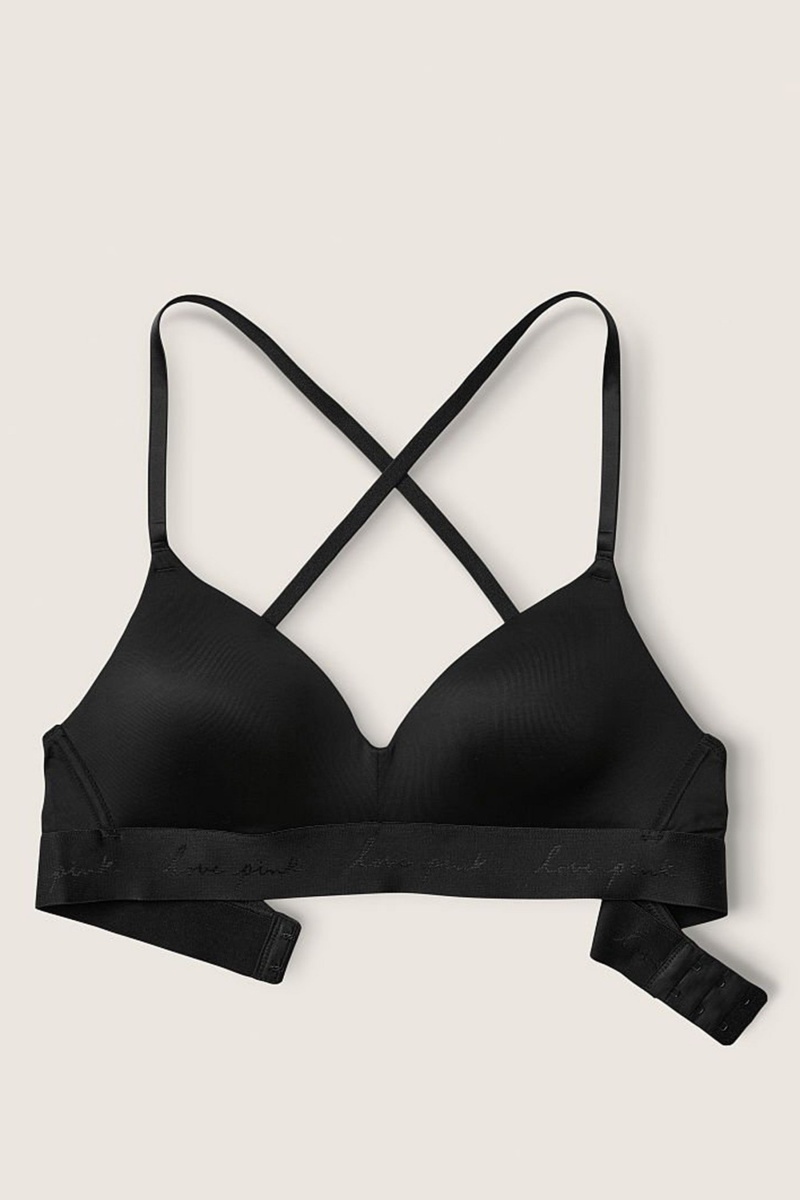 Victoria's Secret Wear Everywhere Smooth Lightly Doublée Non Wired T-Shirt Bra Noir | LXAZ-07523