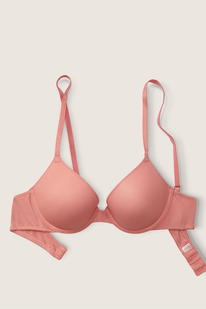 Victoria\'s Secret Wear Everywhere Smooth Push Up T-Shirt Bra Rose Rose | OQIR-92573