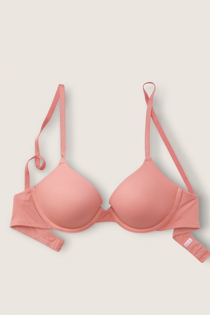 Victoria's Secret Wear Everywhere Smooth Multiway Strapless Push Up Bra Rose Rose | RWLG-89504