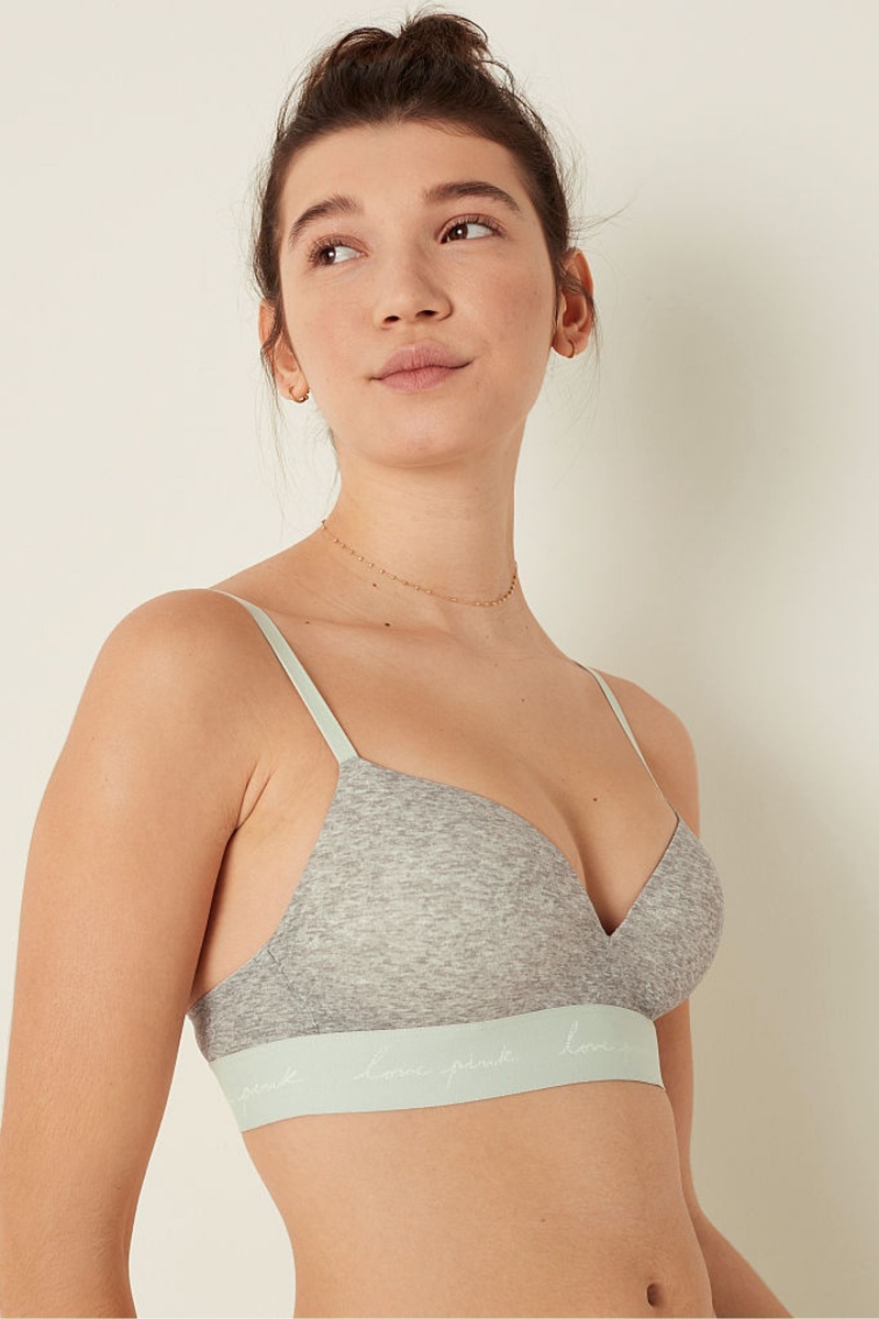 Victoria's Secret Wear Everywhere Smooth Non Wired Push Up T-Shirt Bra Grise | JZYC-21763