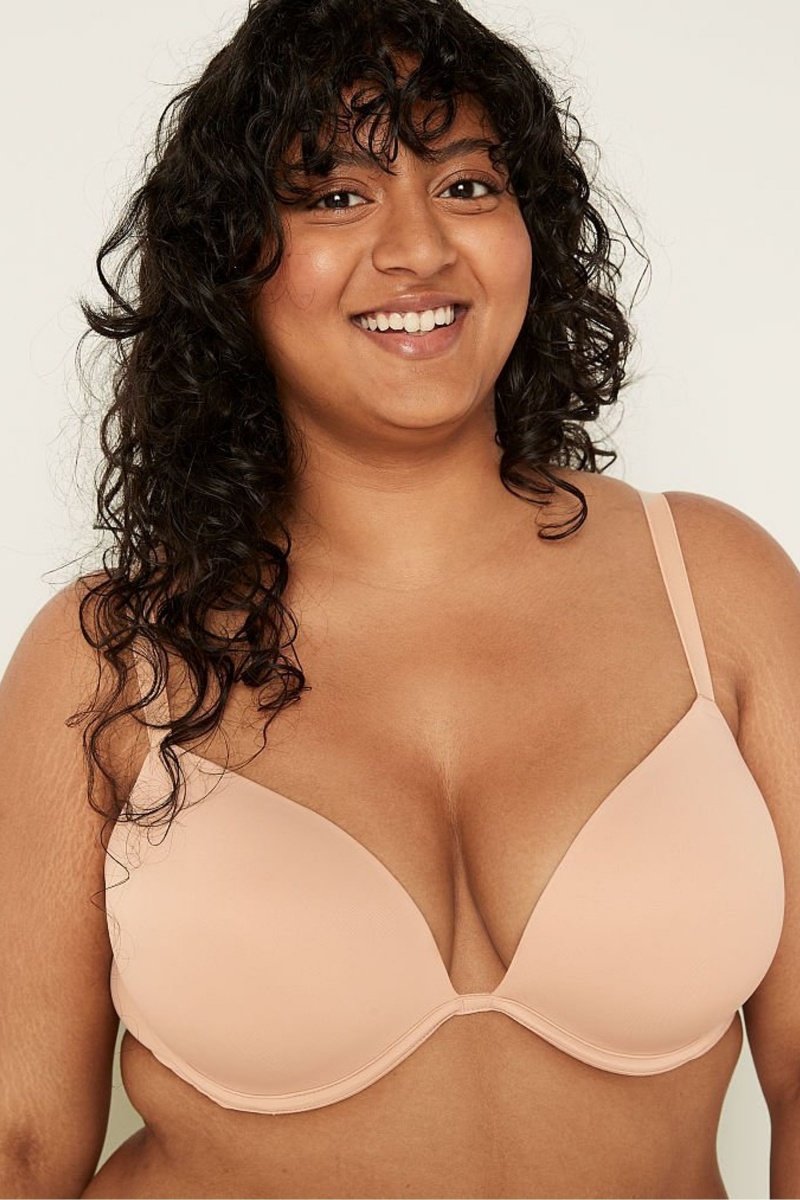 Victoria's Secret Wear Everywhere Smooth Push Up T-Shirt Bra Beige | XAYD-07594