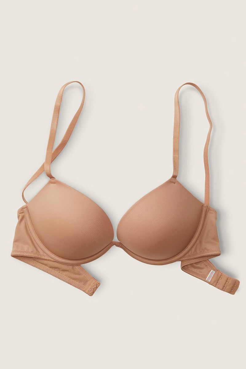 Victoria's Secret Wear Everywhere Smooth Push Up T-Shirt Bra Mocha Latte Nude | JCUV-93286