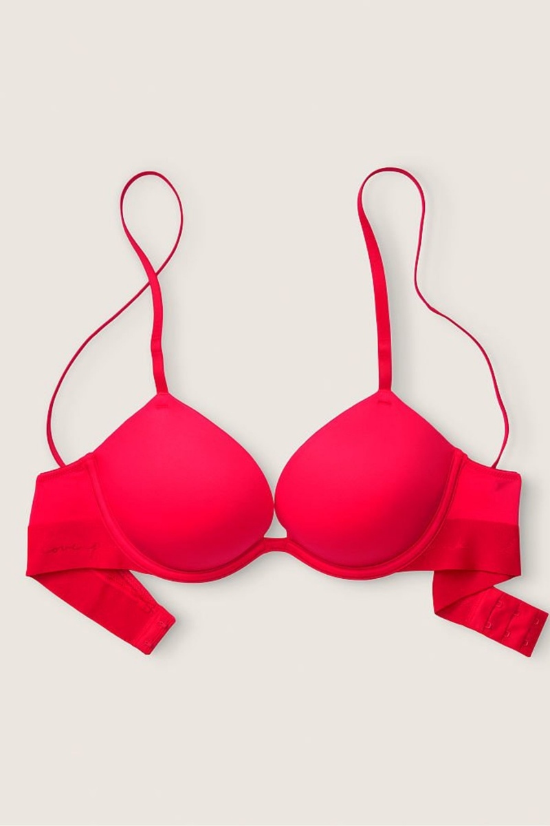 Victoria's Secret Wear Everywhere Smooth Push Up T-Shirt Bra Rouge | XNTY-27490