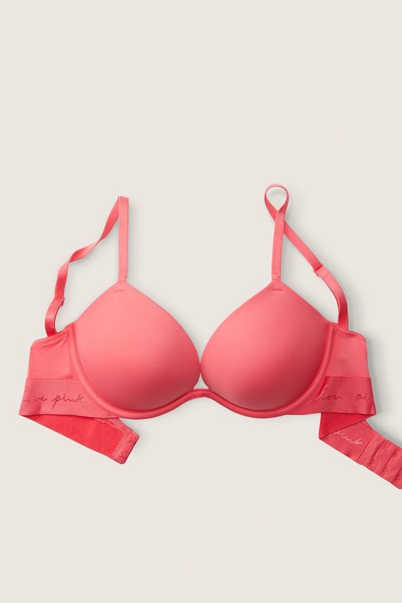 Victoria's Secret Wear Everywhere Smooth Push Up T-Shirt Bra Rose | GIOT-09461