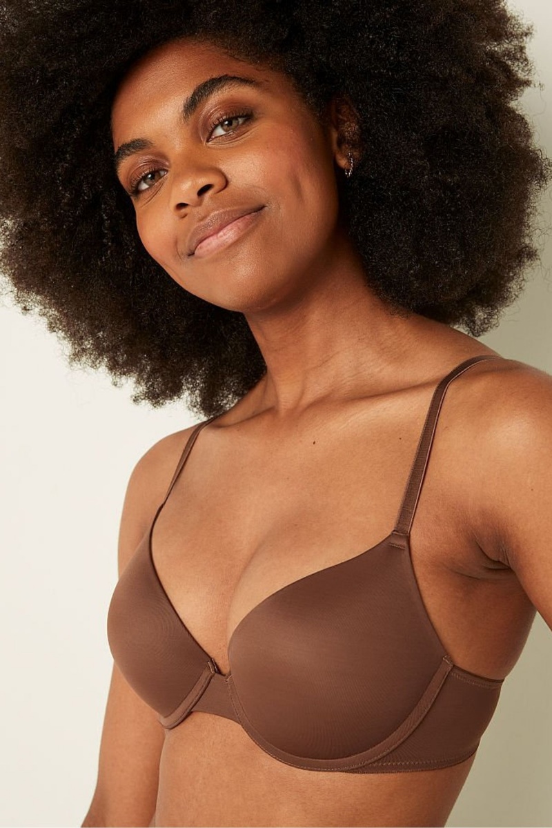 Victoria's Secret Wear Everywhere Wear Everywhere Smooth Push Up T-Shirt Bra Marron | TBHA-20681