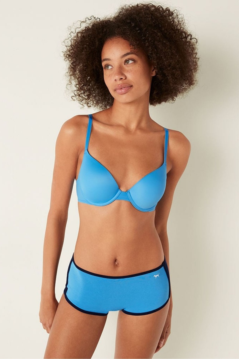 Victoria\'s Secret Wear Everywhere Wear Everywhere Smooth Push Up T-Shirt Bra Azur Bleu | PBXN-59832